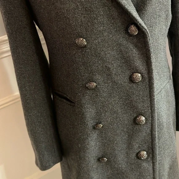 Banana Republic Grey Wool Blend Pea Coat - Picture 4 of 10